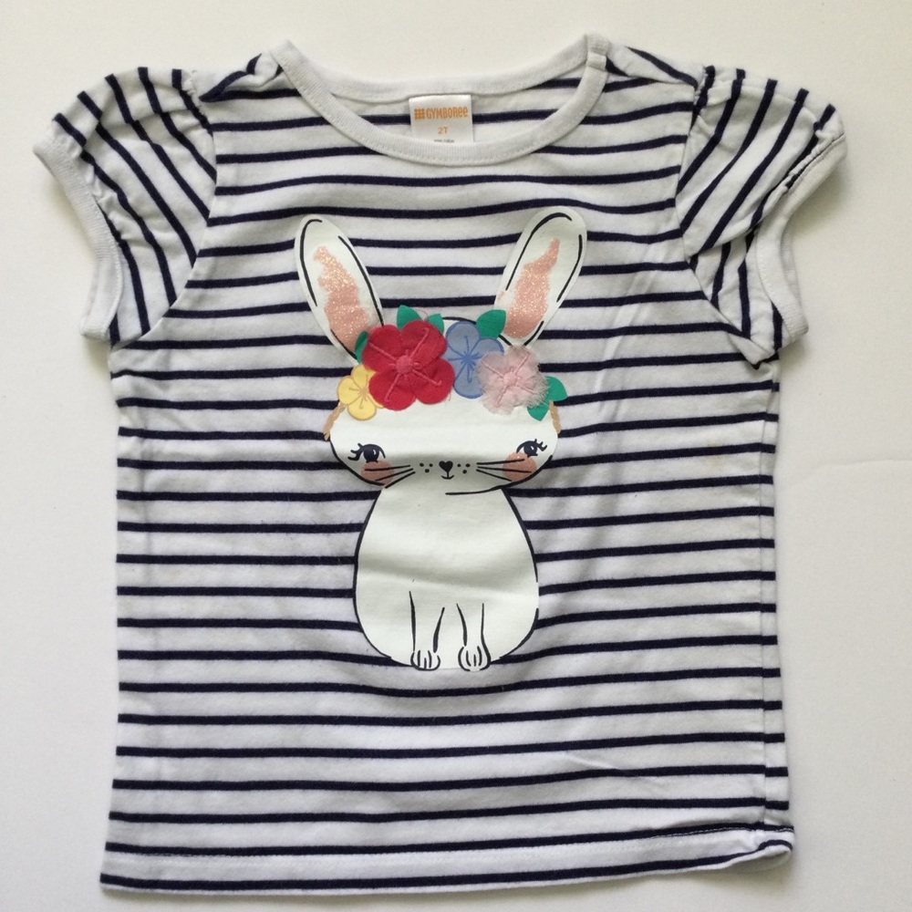 Gymboree Stripped Top with Bunny in Size 2T